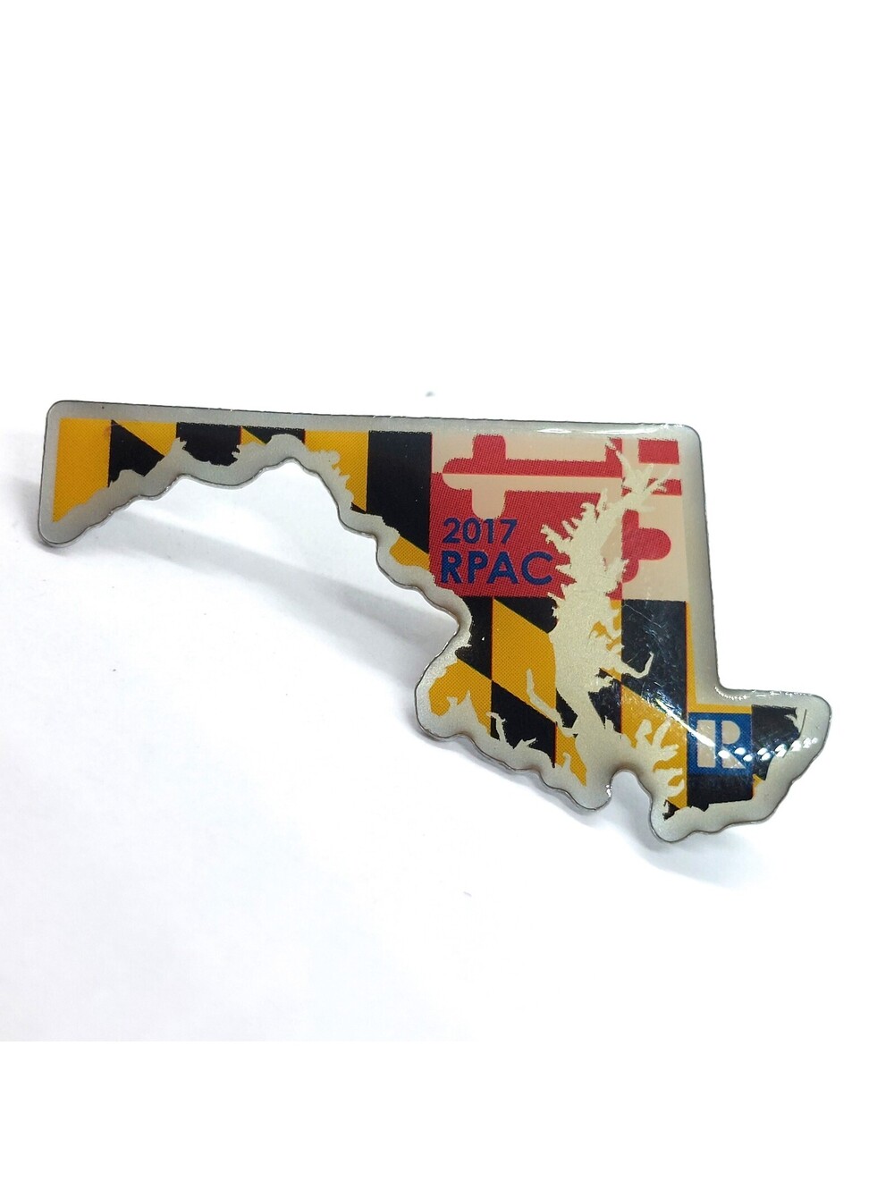 Maryland 2017 RPAC Realtors PAC State Flag Map Enamel Pin Real Estate Lapel